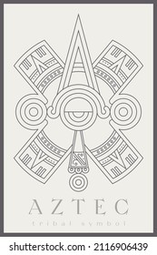 Elementos de vectores tribales aztecos. Diseñar símbolos de formas étnicas para logotipos, tarjetas o tatuajes
