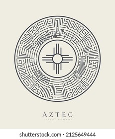 Aztec Tribal Vector Elements. Ethnic Shapes Symbols Design for Logo, Cards, or Tattoo