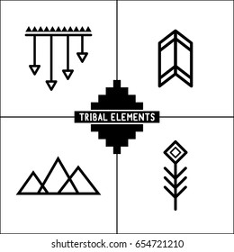 Aztec Tribal Vector Elements Icons