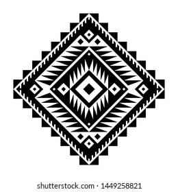 Aztec vector element, ethnic ornament. Tribal design, geometric symbol for tattoo, logo, cards, decorative works. Navajo motif, isolated on white background.