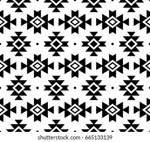 Aztec vector pattern, Tribal background, Navajo design in black pattern on white 