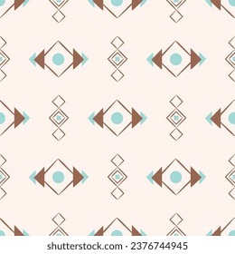 Aztec vector seamless pattern with ethnic elements. Native American tribal background.