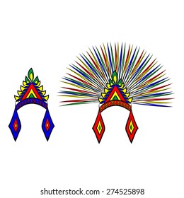 Aztec war bonnet on a white background