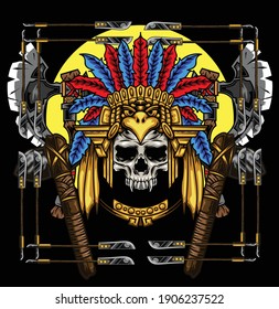 Aztec warrior illustration available for your custom project