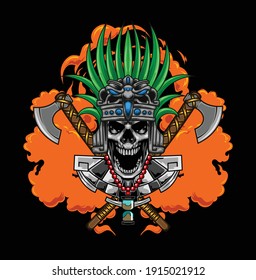  Ilustración de guerrero azteca disponible para su proyecto personalizado