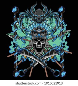  Aztec warrior illustration available for your custom project