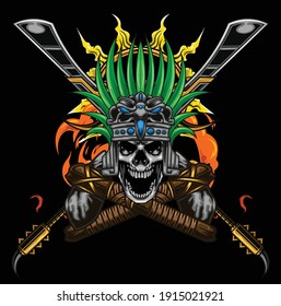  Aztec-Krieger-Illustration für Ihr maßgeschneidertes Projekt