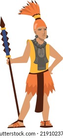 Ein Aztekenkrieger mit Javelin