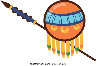 Escudo de armas azteca y javelin