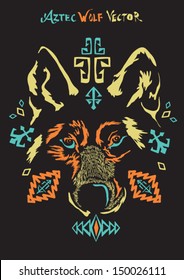 aztec wolf vector