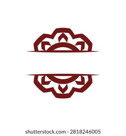Aztec Zigzag Chevron Circle Label, Tribal Sawtooth Badge Vector