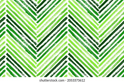 Aztec zigzag fashion print vector seamless pattern. Paintbrush strokes geometric stripes. Hand drawn paint texture zig zag chevron wallpaper. Watercolor textile print seamless design.