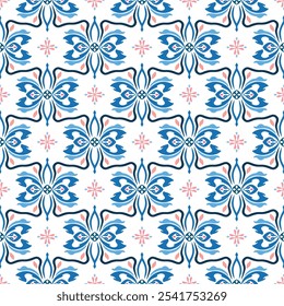 Aztec-Inspired Seamless Damask Textile Pattern Vector