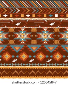 Aztecs seamless pattern with birds