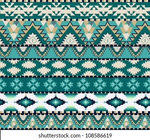 Aztecs seamless pattern on cold color