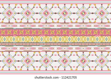 Aztecs seamless pattern on pink color
