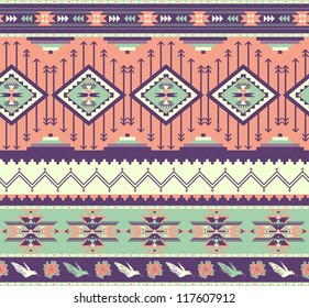 Aztecs seamless pattern on pink color