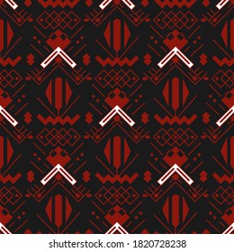 Aztecs seamless pattern. Tribal ethnic ornament. Geometric abstract background.