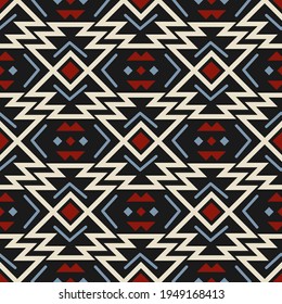 Aztecs seamless pattern. Tribal ethnic ornament. Geometric abstract background. Traditional indian fashion print. Tribal pattern mexican trendy folk vector texture.