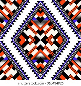 Aztec,tribal print in vector with geometric shapes