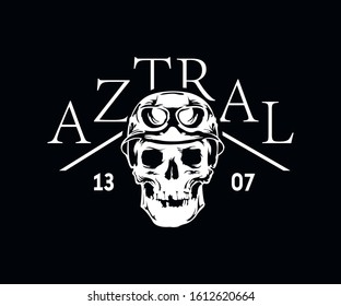 Aztral Old Skull Vector Design