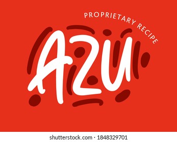 Azu food lettering logo for business, print and advertising.