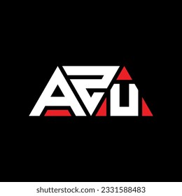 Diseño del logotipo de la letra del triángulo AZU con forma triangular. Monograma de diseño del logotipo del triángulo de AZU. Plantilla de logotipo vectorial de triángulo AZU con color rojo. Logo triangular AZU Diseño sencillo, elegante y lujoso.