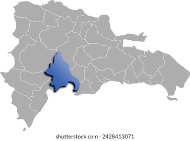 AZUA DEPARTMENT MAP STATE OF Dominican Republic 3D ISOMETRIC MAP