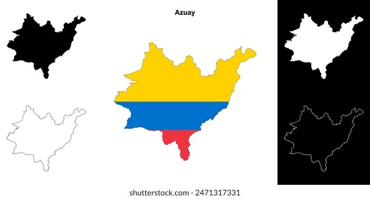 Azuay province outline map set