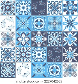 Azulejo majolica ceramic tile pattern, arabic style vector illustration for wall decoration