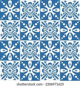 Azulejo retro pattern tiles for wall and floor decoration design, vector illustration for design