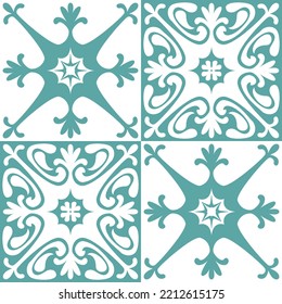 Azulejo Seamless Pattern Ceramic Tile Design Element For Kitchen Backsplash, Vector Illustration