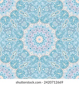 Azulejo seamless pattern ethnic design. Mosaic tile ornament repeat square motif. Portuguese craft backdrop. Creative texture ethnic seamless pattern. Italian venetian stylized geometry.