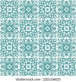 Azulejo Seamless Pattern Stylish Trendy Ceramic Tile Design Element For Kitchen Backsplash, Vector Illustration