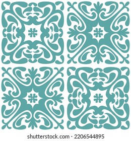 Azulejo Seamless Pattern Stylish Trendy Ceramic Tile Design Element For Kitchen Backsplash, Vector Illustration