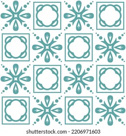 Azulejo Seamless Pattern Stylish Trendy Ceramic Tile Design Element For Kitchen Backsplash, Vector Illustration