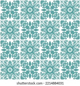 Azulejo Seamless Pattern Stylish Trendy Ceramic Tile Design Element For Kitchen Backsplash, Vector Illustration