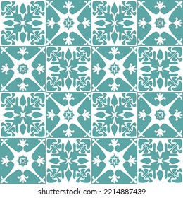 Azulejo Seamless Pattern Stylish Trendy Ceramic Tile Design Element For Kitchen Backsplash, Vector Illustration