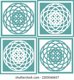 Azulejo Spanish design ceramic tile, imitation of traditional Azulejo style, textile decoration