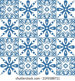 Azulejo Square Ceramic Spanish Tile For Kitchen Backsplash Design, Retro Geometric Vector Illustration