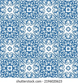 Azulejo Square Ceramic Spanish Tile For Kitchen Backsplash Design, Retro Geometric Vector Illustration