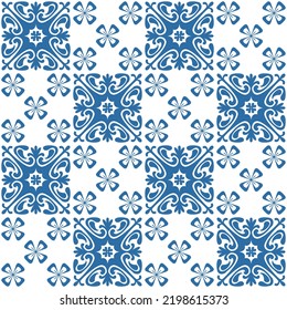 Azulejo Square Ceramic Spanish Tile For Kitchen Backsplash Design, Retro Geometric Vector Illustration