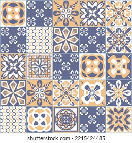 Azulejo Style Decorative Ceramic Tile Blue Purple Beige White Pastel Color Spanish Portuguese Pattern for Kitchen and Bathroom Wall Decoration