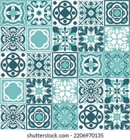 Azulejo talavera ceramic tile spanish portuguese traditional pattern, colorful traditional vintage background