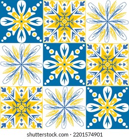 azulejo tile spanish style, TalaVera de Puebla ceramic tile blue yellow white color