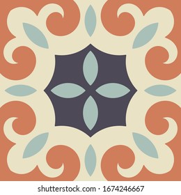 Plantilla de azulejo: de color tranquilo: azul, beige, jengibre