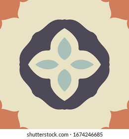 Plantilla de azulejo: de color tranquilo: azul, beige, jengibre
