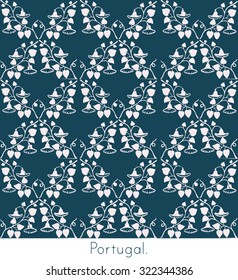Azulejo tiles, repeating floral pattern