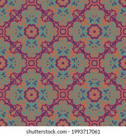 Diseño de azulejos de cerámica azulejos. Talavera tracery motif. Muestra de relleno creativa y única. Ornamento folclórico portugués, español, mexicano, brasileño. Patrón sin fisuras del vector de estilo étnico.