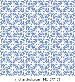 azulejos inspired seamless vector pattern